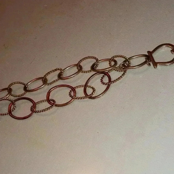 Vintage, Two Toned, Double Chain Bracelet Horseshoe Clasp - Picture 1 of 8